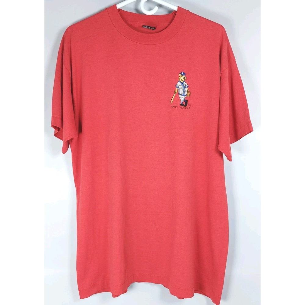 Vintage Fruit‎ Of The Loom Yogi Bear Baseball Tshirt Mens XL Single Stitch *READ